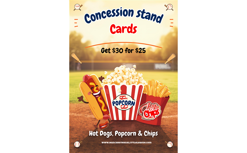 Concession Gift Cards Now Available